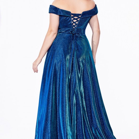 Plus Size Off Shoulder V-Neck Dress CD210C - Picture 3 of 3